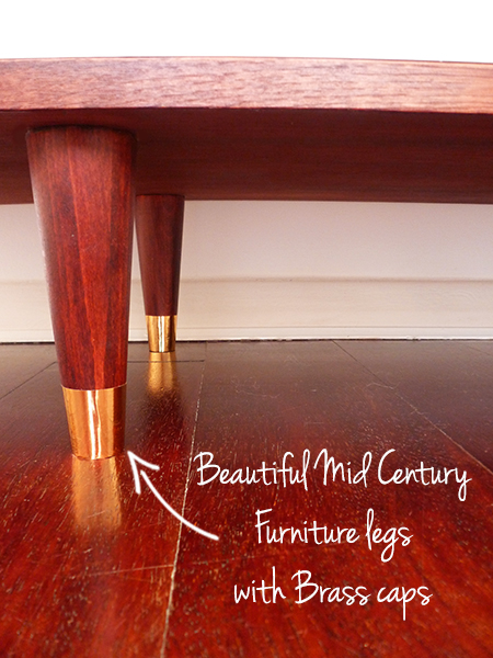 Preciously Me Blog : DIY - Mid Century Legs with Brass Caps