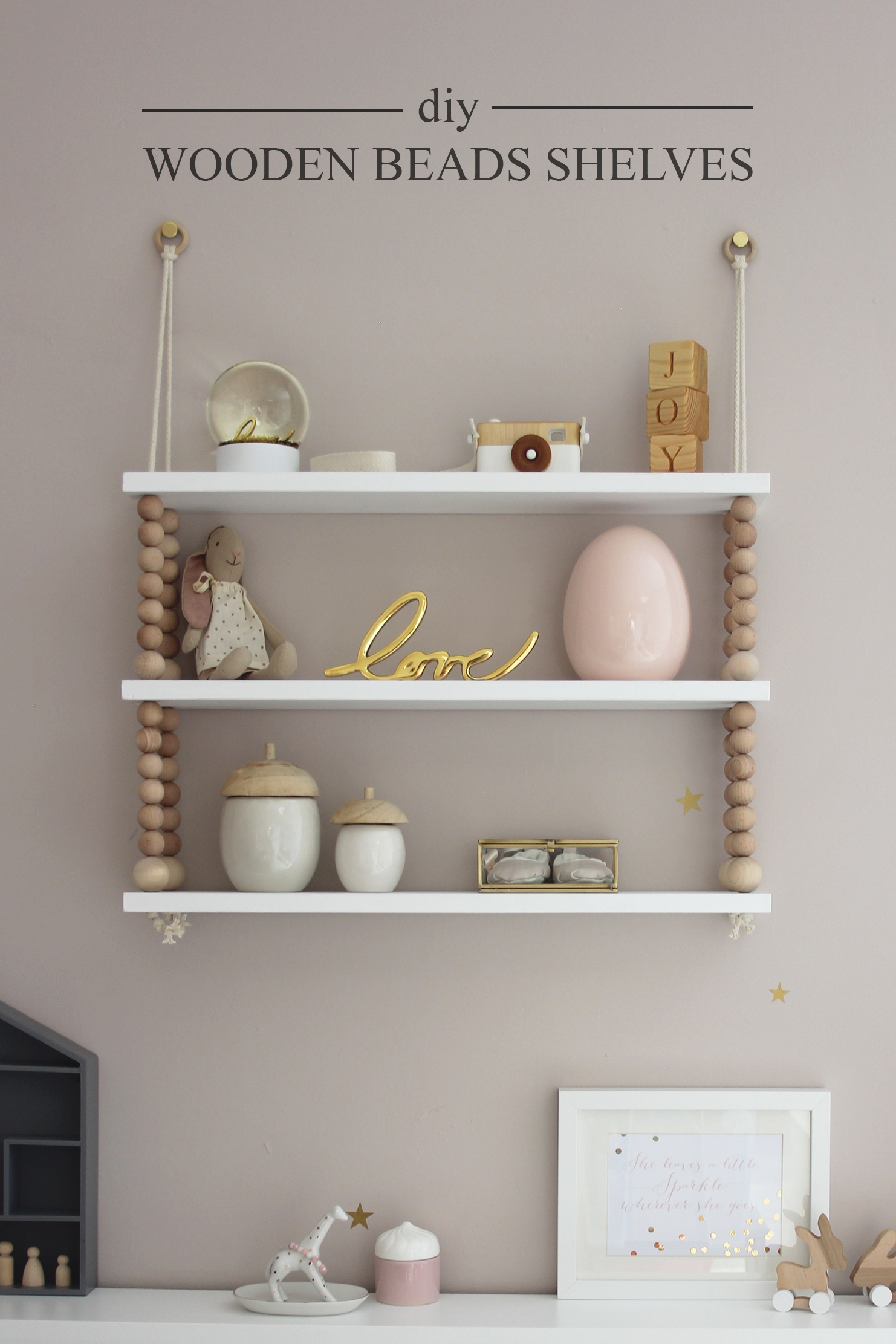 Preciously Me blog : DIY - Wooden Beads Shelves